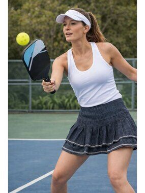 Lucky in Love size Medium 8-10 Tennis/pickleball SKORT Old school Black Denim